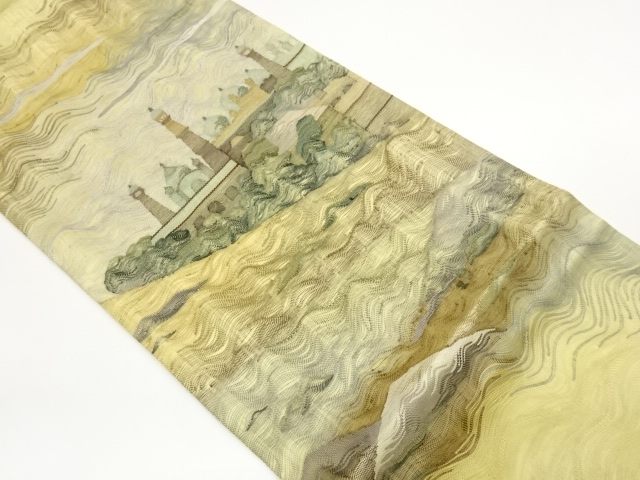 JAPANESE FUKURO OBI FOR SUMMER / PLANT DYES / WOVEN TREES